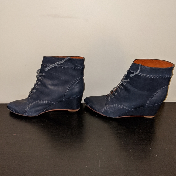 Rachel Comey Navy Wedge Booties - 8.5 - Picture 5 of 8